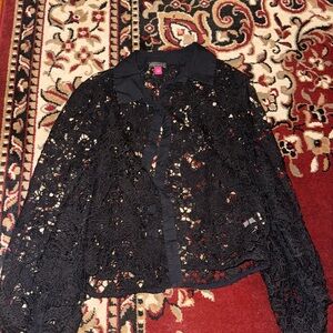 Vince Camuto Black Lace Top